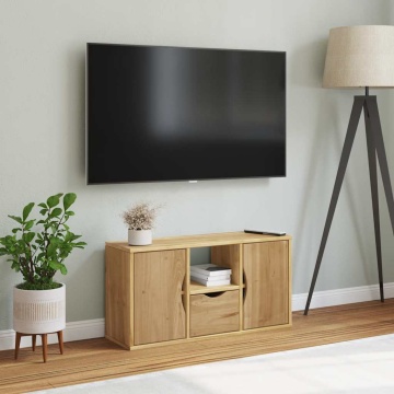 Dulap TV cu sertar „ODDA” 79x24x40 cm lemn masiv de pin - Img 3