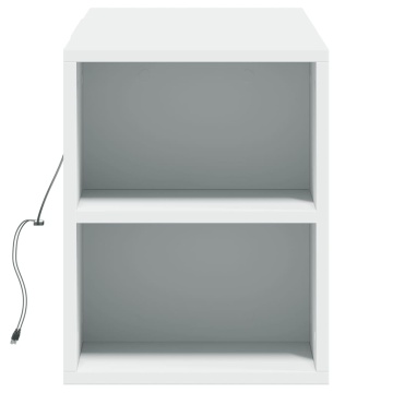 Dulap TV de perete cu lumini LED, alb, 135x31x39,5 cm - Img 6