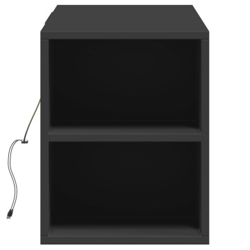 Dulap TV de perete cu lumini LED, negru, 135x31x39,5 cm - Img 6