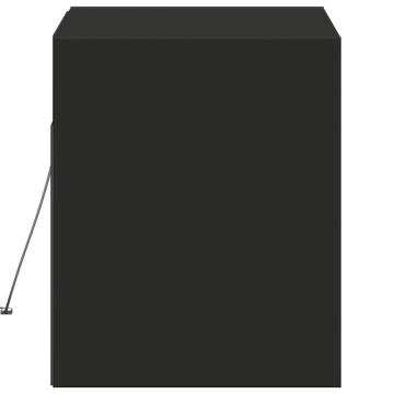 Dulap TV de perete cu lumini LED negru 80x31x38 cm - Img 6