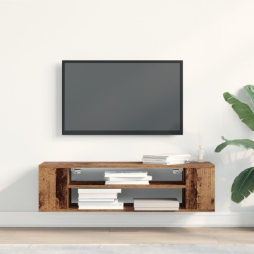 Dulap TV de perete, lemn vechi, 100x30x26,5 cm, lemn prelucrat - Img 3