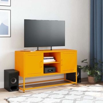 Dulap TV, galben muștar, 100,5x39x60,5 cm, oțel - Img 3