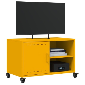 Dulap TV, galben muștar, 68x39x43,5 cm, oțel laminat la rece - Img 4