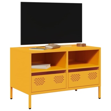 Dulap TV, galben muștar, 68x39x43,5 cm, oțel laminat la rece - Img 1