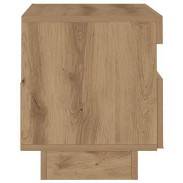 Dulap TV lumini LED stejar artizanal 80x35x40 cm lemn prelucrat - Img 6