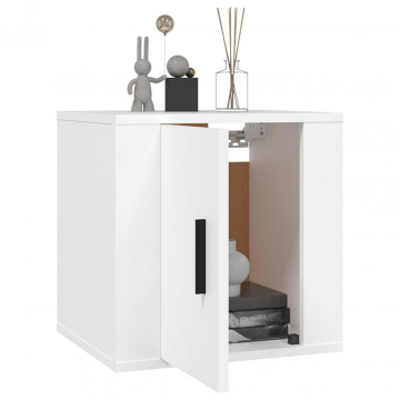 Dulap TV montat pe perete, alb, 40x34,5x40 cm - Img 3