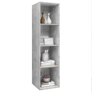 Dulap TV montat pe perete, gri beton, 37x37x142,5 cm, PAL - Img 3