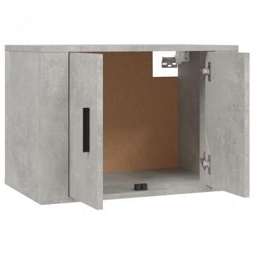 Dulap TV montat pe perete, gri beton, 57x34,5x40 cm - Img 7