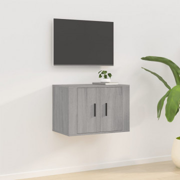 Dulap TV montat pe perete, gri sonoma, 57x34,5x40 cm - Img 1