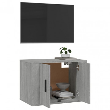Dulap TV montat pe perete, gri sonoma, 57x34,5x40 cm - Img 8