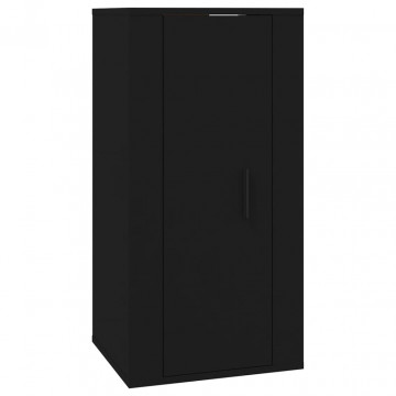 Dulap TV montat pe perete, negru, 40x34,5x80 cm - Img 2