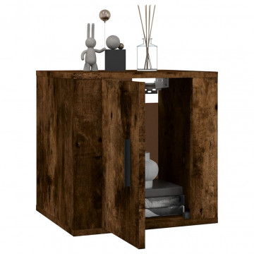 Dulap TV montat pe perete, stejar fumuriu, 40x34,5x40 cm - Img 3
