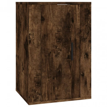 Dulap TV montat pe perete, stejar fumuriu, 40x34,5x60 cm - Img 2