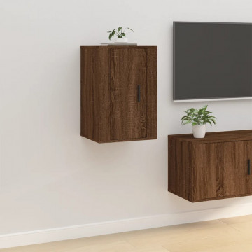 Dulap TV montat pe perete, stejar maro, 40x34,5x60 cm - Img 1
