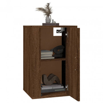 Dulap TV montat pe perete, stejar maro, 40x34,5x60 cm - Img 3