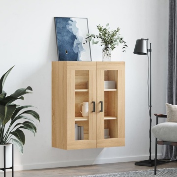 Dulap TV montat pe perete, stejar sonoma, 69,5x34x90 cm - Img 3