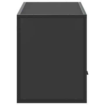 Dulap TV, negru, 100x31x39,5 cm, lemn prelucrat și metal - Img 8