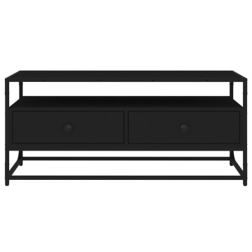 Dulap TV, negru, 100x35x45 cm, lemn prelucrat - Img 5