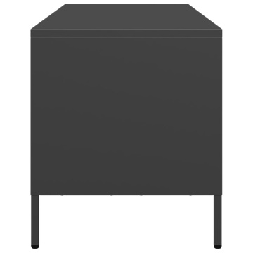 Dulap TV, negru, 101,5x39x43,5 cm, oțel laminat la rece - Img 5