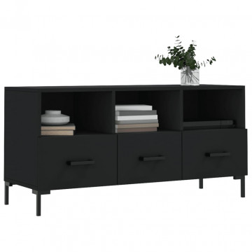 Dulap TV, negru, 102x36x50 cm, lemn prelucrat - Img 3