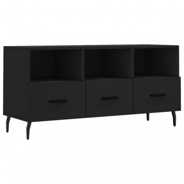 Dulap TV, negru, 102x36x50 cm, lemn prelucrat - Img 2