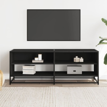 Dulap TV, negru, 120,5x40x46 cm, lemn prelucrat și metal - Img 3
