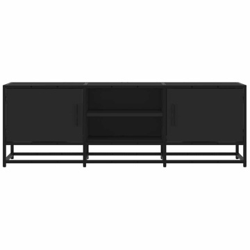 Dulap TV, negru, 120x35x41 cm, lemn prelucrat și metal - Img 4