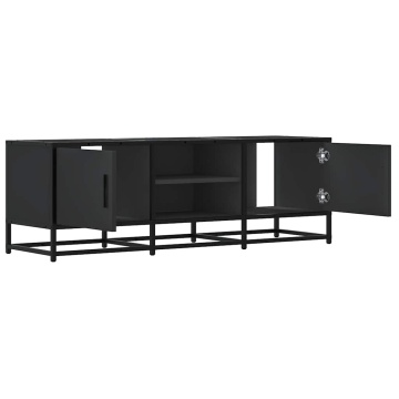Dulap TV, negru, 120x35x41 cm, lemn prelucrat și metal - Img 6