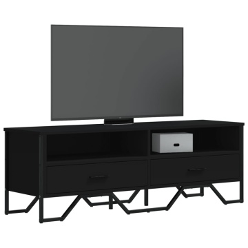 Dulap TV, negru, 122x34x41 cm, lemn prelucrat - Img 1