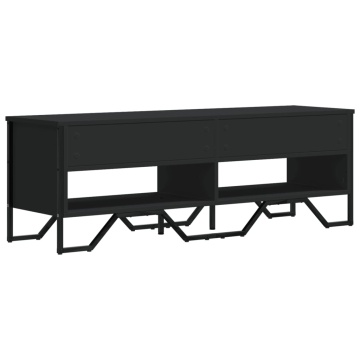 Dulap TV, negru, 122x34x41 cm, lemn prelucrat - Img 5
