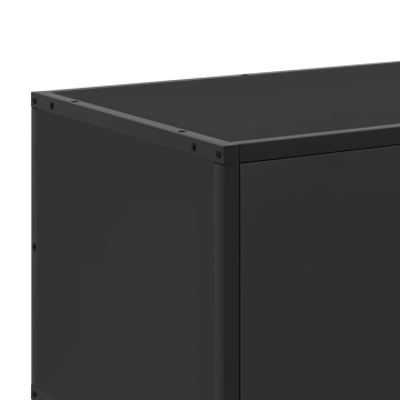 Dulap TV, negru, 150x35x41 cm, lemn prelucrat și metal - Img 7