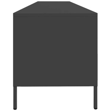 Dulap TV, negru, 202x39x43,5 cm, oțel laminat la rece - Img 5