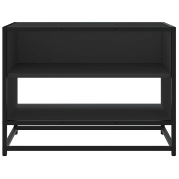 Dulap TV, negru, 61x40x46 cm, lemn prelucrat și metal - Img 4