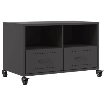 Dulap TV, negru, 68x39x43,5 cm, oțel laminat la rece - Img 2