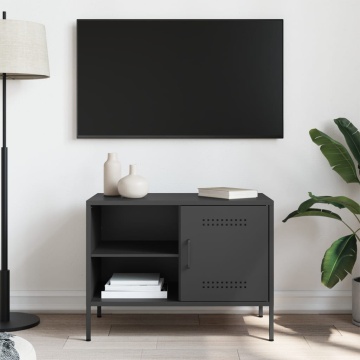 Dulap TV, negru, 68x39x50,5 cm, oțel - Img 3