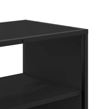 Dulap TV, negru, 80x31x39,5 cm, lemn prelucrat și metal - Img 7