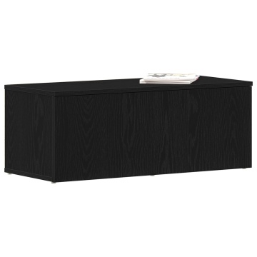 Dulap TV Negru Stejar 80x34x30 cm Lemn Ingineresc - Img 3