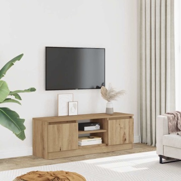 Dulap TV, stejar artizanal, 102x30x36 cm, lemn prelucrat - Img 3