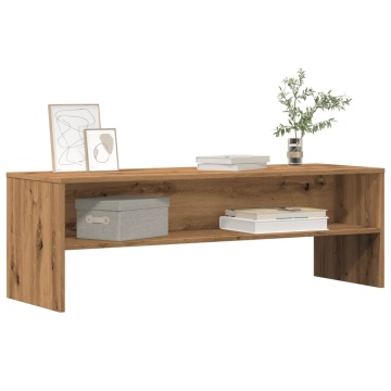 Dulap TV, stejar artizanal, 120x40x40 cm, lemn prelucrat - Img 3