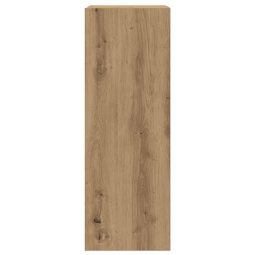 Dulap TV, stejar artizanal, 30,5x30x90 cm, lemn prelucrat - Img 4