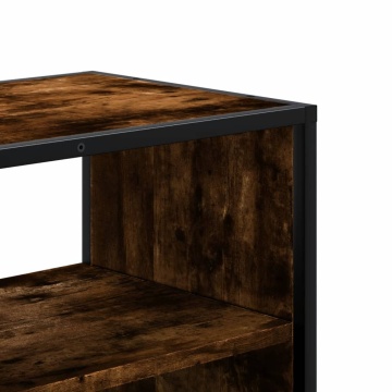 Dulap TV stejar fumuriu 100x31x39,5 cm, lemn prelucrat și metal - Img 7