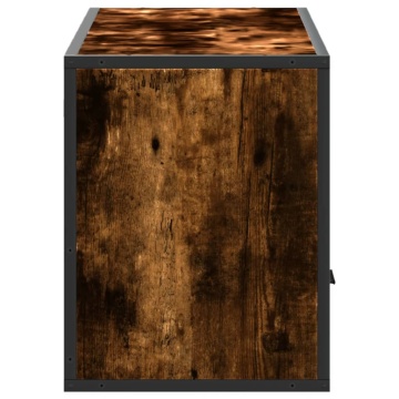 Dulap TV stejar fumuriu 100x31x39,5 cm, lemn prelucrat și metal - Img 8