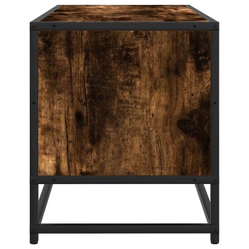 Dulap TV stejar fumuriu, 100x34,5x40 cm lemn prelucrat și metal - Img 8