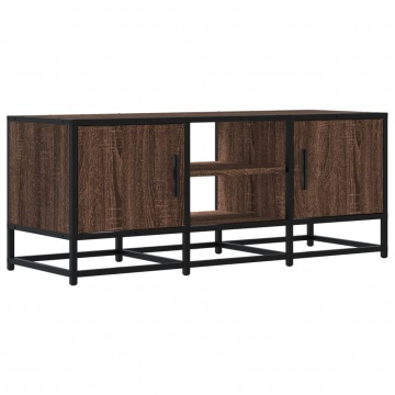 Dulap TV, stejar maro, 100x35x41 cm, lemn prelucrat și metal - Img 2