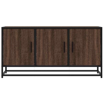 Dulap TV stejar maro, 100x35x50 cm lemn prelucrat și metal - Img 4