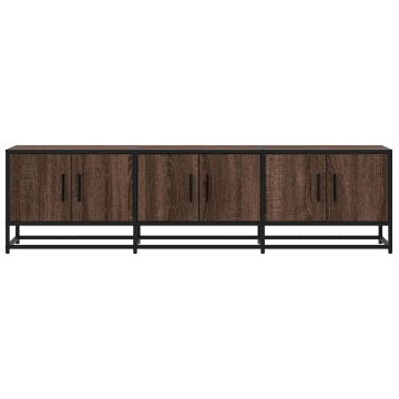 Dulap TV, stejar maro, 150x35x41 cm, lemn prelucrat și metal - Img 4
