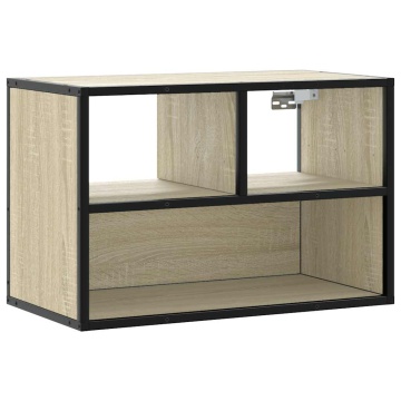 Dulap TV, stejar sonoma, 60x31x39,5cm, lemn prelucrat și metal - Img 2