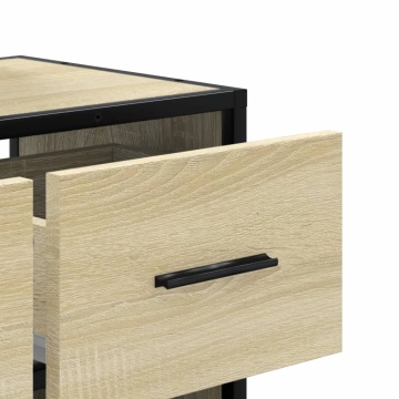 Dulap TV, stejar sonoma, 60x31x39,5cm, lemn prelucrat și metal - Img 7