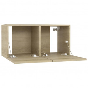 Dulap TV suspendat, stejar sonoma, 60x30x30 cm - Img 8