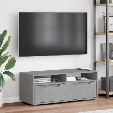 Dulap TV VISNES Beton Gri 100x40x38 cm Lemn prelucrat - Img 4